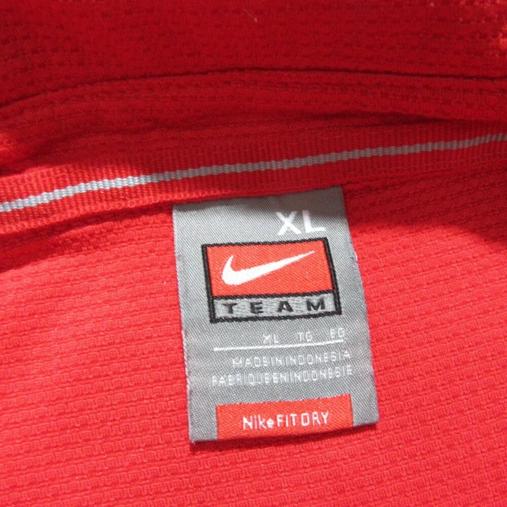 Nike Mens Polo‎ Shirt Oklahoma State XL Red Stretch 100% Polyester Logo